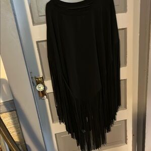 Elegant Black Fringe Skirt